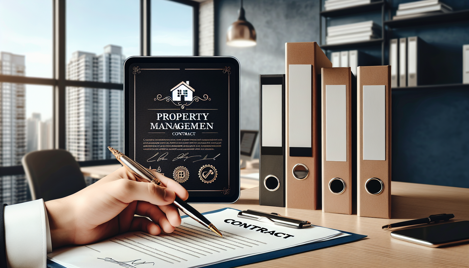 Assinatura de contrato simbolizando a troca de administradora de condomínio sem burocracia.