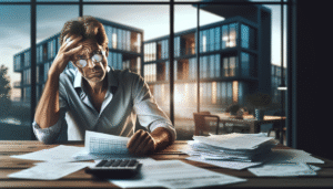 Síndico preocupado com a má gestão precisando trocar a administradora de condomínio.